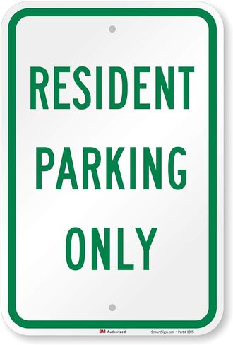 SmartSign "Resident Parking Only" Sign | 12" x 18" 3M Engineer Grade Reflective Aluminum in Saudi Arabia
