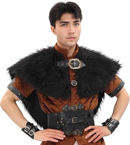 Kuoin Medieval Faux Fur Fur Twhaw Shawr ، Renaissance Costume LARP in Saudi Arabia