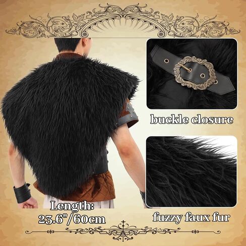 Kuoin Medieval Faux Fur Fur Twhaw Shawr ، Renaissance Costume LARP in Saudi Arabia