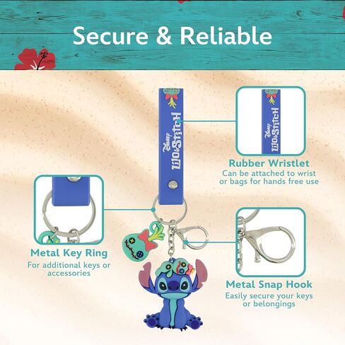 Disney Stitch Keychain, Scrump Charm Wristlet with Key Ring in Saudi Arabia