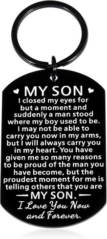 Inspirational Keychain Gift for Him from Mom Dad To My Son Back To School Graduation Birthday Teen Boys Adult in Kuwait