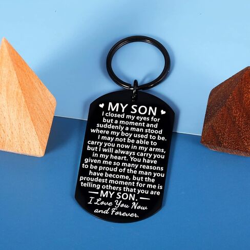 Inspirational Keychain Gift for Him from Mom Dad To My Son Back To School Graduation Birthday Teen Boys Adult in Kuwait