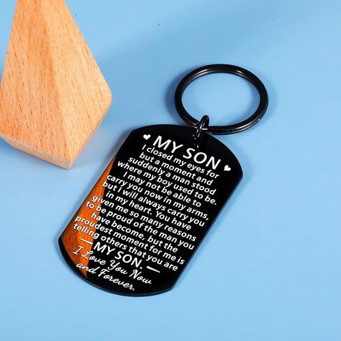 Inspirational Keychain Gift for Him from Mom Dad To My Son Back To School Graduation Birthday Teen Boys Adult in Kuwait