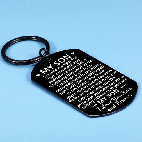Inspirational Keychain Gift for Him from Mom Dad To My Son Back To School Graduation Birthday Teen Boys Adult in Kuwait