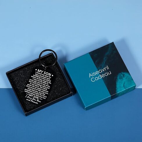 Inspirational Keychain Gift for Him from Mom Dad To My Son Back To School Graduation Birthday Teen Boys Adult in Kuwait