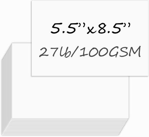 Half Letter Size Paper, 5.5"x8.5, 100gsm, White, 100 Sheets in Saudi Arabia