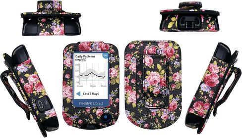 Premium Fitted Leather Case with Screen Protector, Belt Clip & Carabiner, for Freestyle Libre 2/3 (Catharanthus) in Saudi Arabia