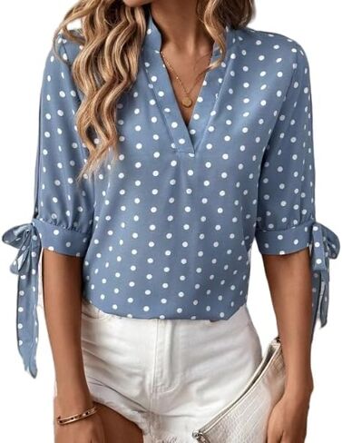 القمصان غير الرسمية للسيدات بأكمام قصيرة ضد بلوزة عمل بلوزة الأعمال غير الرسمية الأزرق in Saudi Arabia