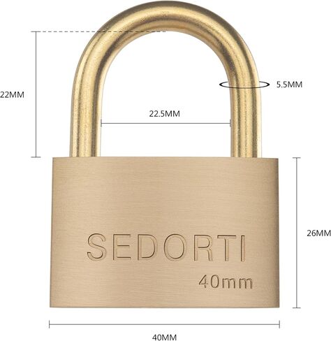 قفل SEDORTI مقاوم للطقس، قفل من النحاس الصلب مع تكبل نحاسي طويل، بعرض 1-1/2 بوصة، قفل بحري in Kuwait