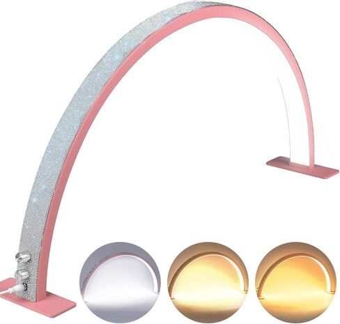 IMENE Half Moon Light, 29in Half Moon Light for Nail Desk, Half Moon Lamp Adjustable Color Temperature and Brightness Perfect for Nails Tech Manicure, Lash Extention, White in Saudi Arabia
