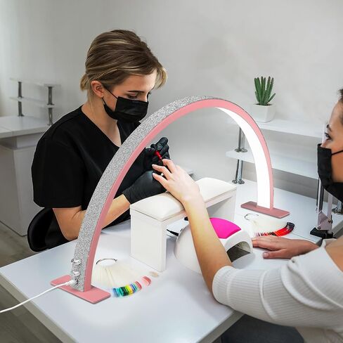 IMENE Half Moon Light, 29in Half Moon Light for Nail Desk, Half Moon Lamp Adjustable Color Temperature and Brightness Perfect for Nails Tech Manicure, Lash Extention, White in Saudi Arabia