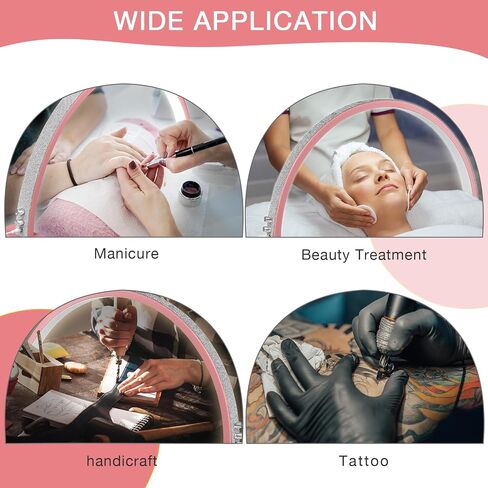 IMENE Half Moon Light, 29in Half Moon Light for Nail Desk, Half Moon Lamp Adjustable Color Temperature and Brightness Perfect for Nails Tech Manicure, Lash Extention, White in Saudi Arabia
