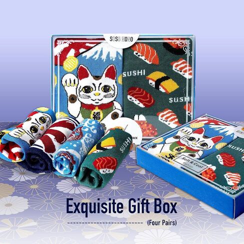 Cat Socks for Cat Lovers, Women Athletic Ankle Fun Cotton Socks Women with Cute Kitty Patterns, Gift Box for Birthday in Saudi Arabia