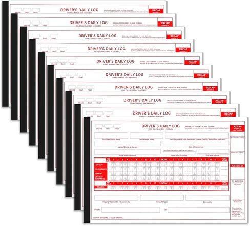 10 Pack Driver Daily Log Book 8.5" x 5.5" Log Book with Detailed Driver Vehicle Inspection Report Simplified Recap for Truck, 2-Ply Carbonless (Simple) in Saudi Arabia