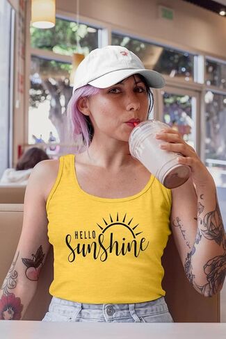 Womens Tank Tops Summer Shirts - Sleeveless Sunshine Graphic Shirt Casual Loose Vest Vacation Classic-Fit Shirt Cami in Kuwait
