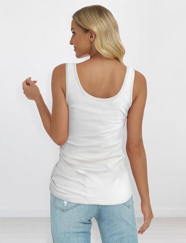 Tank Tops for Women, U Neck Ribbed Tank Top, Women Slim Knit Going Out Tops Sleeveless Basic Summer Shirts in Saudi Arabia
