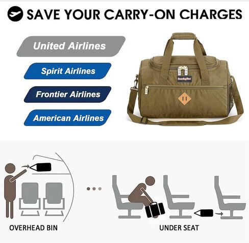 حقيبة من القماش الخشن تحت المقعد مقاس 17 × 10 × 9 بوصة من United Airlines مناسبة لشركات الطيران الكبرى بما في ذلك United وSpirit وJetblue وFrontier وAmerican - تصميم حقيبة من القماش الخشن (كحلي) in Saudi Arabia