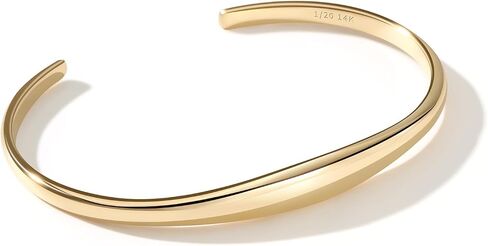 Gold Cuff Bracelets Stackable Plain Dome Adjustable Open Bracelets for Women Classic Dainty Cute Oval Lightweight Polished Bracelet （Gold and Silver） in Saudi Arabia