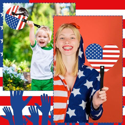 36 Pcs Patriotic Handheld Fans 4th of July Stars Stripes Red White Blue Summer Plastic American Flag Handheld Fans Bulk for Independence Memorial Day Party Favors in Saudi Arabia