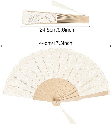 Choyaxo Lace Handheld Fan Bamboo Silk Foving for Women Wedding Decoration Party in Kuwait