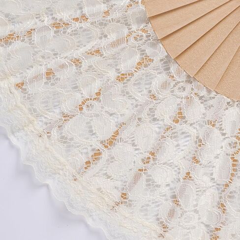 Choyaxo Lace Handheld Fan Bamboo Silk Foving for Women Wedding Decoration Party in Kuwait