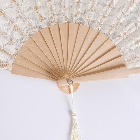 Choyaxo Lace Handheld Fan Bamboo Silk Foving for Women Wedding Decoration Party in Kuwait
