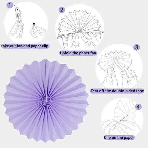 Paper Round Fan Party Decorations, Blue Yellow Red Hanging Fans for Carnival Circus,Cartoon,Sport, Birthday Party, Baby Shower, Graduation Events,Set of 12(8",10",12",14") in Saudi Arabia