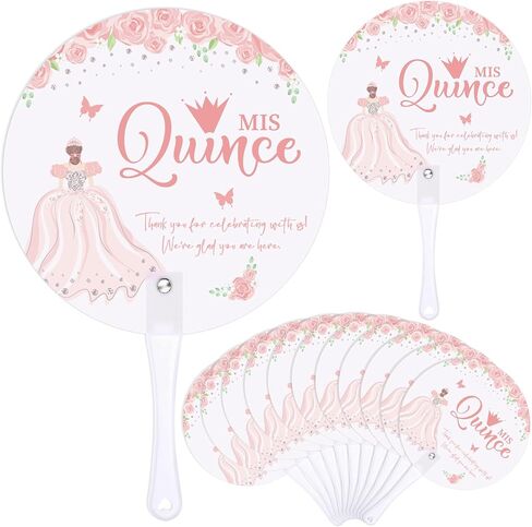 25 PCS Quinceanera Party Favors للضيوف Quinceanera Hand Fans Bulk Blastic Handheld Fans Mis Quince Gift for Girls Sweet 15 Birthday Party Decord Gift Pholeds Comples (Blue) in Kuwait