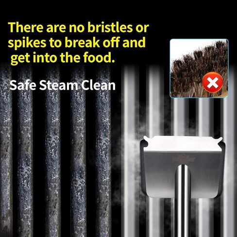 Steam Grill Brush Bristle Free,[Ultra Safe & Efficient] Grill Cleaner for Outdoor Grill,BBQ Replaceable Scraper Cleaning Head,Grill Brush BBQ Accessories,Gifts for Men/Dad ﻿ in Saudi Arabia