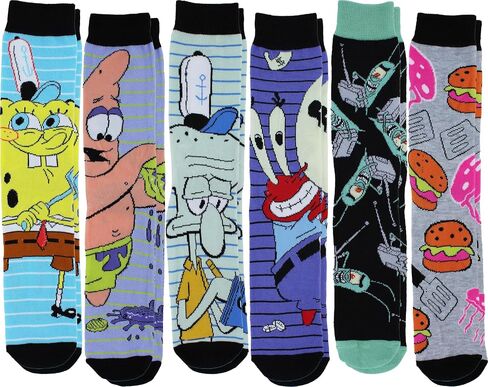 جوارب Hyp SpongeBob Squarepants للرجال كاجوال مبتكرة مكونة من 6 جوارب (مقاس الحذاء 8-12) in Kuwait