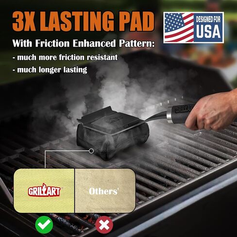 فرشاة Grillart Grill for Outdoor Grill Bristle خالية - فرشاة شواء مشوهة معززة - فرشاة شواء شواء قابلة للاستبدال - أدوات شواء آمنة للشواء - هدايا للرجال/أبي in Kuwait