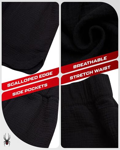 Spyder Womens Athletic Shorts - Lightweight Woven Pull On Workout Shorts for Women with Pockets for Gym and Casual Daily Wear in Saudi Arabia