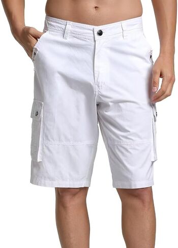 Zusmen Mens Classic Cargo Shorts, Relaxed Fit Multi Pocket Stretch Men Short in Kuwait