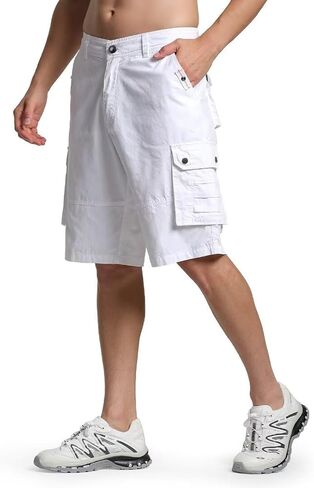 Zusmen Mens Classic Cargo Shorts, Relaxed Fit Multi Pocket Stretch Men Short in Kuwait