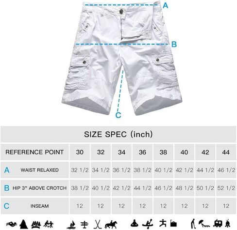 Zusmen Mens Classic Cargo Shorts, Relaxed Fit Multi Pocket Stretch Men Short in Kuwait