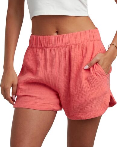Spyder Womens Athletic Shorts - Lightweight Woven Pull On Workout Shorts for Women with Pockets for Gym and Casual Daily Wear in Saudi Arabia