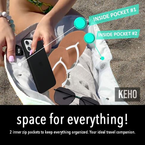 Keho Waterproof Beach Bag with Pockets For Women (Sandproof) in Kuwait