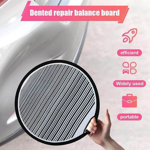 Dent Reflector Board, 24 Inch Portable Flexible PDR Lined Striped Light Board Dent Detection Panel, Foldable Car Dents Removal Fix Tools for Vehicle Door Scratch and Hail Damage (60CM) in Saudi Arabia