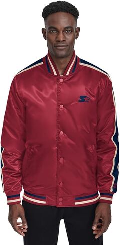 Starter Men's Satin Varsity Midweight with Quilted Lining Long Sleeve Jacket in Saudi Arabia