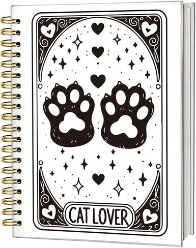 Cat Lover Notebook Journal, Funny Cute Cat Spiral Notebook, Gifts for Cat Lovers Cat Mom Cat Owners, Gothic Cat Themed Hardcover Spiral Notebook 5.5x8.3 in Kuwait