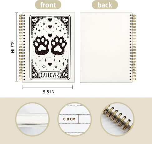 Cat Lover Notebook Journal, Funny Cute Cat Spiral Notebook, Gifts for Cat Lovers Cat Mom Cat Owners, Gothic Cat Themed Hardcover Spiral Notebook 5.5x8.3 in Kuwait