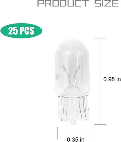 25PCS T10 12V 5W Car Turn Signal Light Bulbs, Clear Flat Foot Vehicle Side Marker Lamp Bulbs, Auto Interior Amber Headlight Bulbs Accessories, Universal for SUV, Sedan, Truck (White) in Saudi Arabia