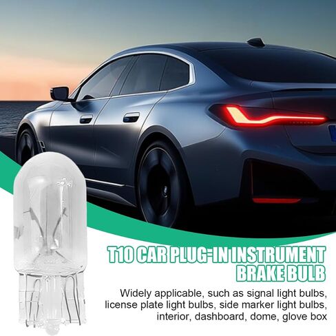 25PCS T10 12V 5W Car Turn Signal Light Bulbs, Clear Flat Foot Vehicle Side Marker Lamp Bulbs, Auto Interior Amber Headlight Bulbs Accessories, Universal for SUV, Sedan, Truck (White) in Saudi Arabia