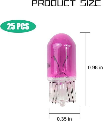 25PCS T10 12V 5W Car Turn Signal Light Bulbs, Clear Flat Foot Vehicle Side Marker Lamp Bulbs, Auto Interior Amber Headlight Bulbs Accessories, Universal for SUV, Sedan, Truck (White) in Saudi Arabia