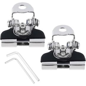 Windance 2pcs Universal Adjustable Engine Hood LED Light Bar Mount Brackets for Off Road ATV UTV Car Truck SUV, 304 Stainless Steel Headlight Spotlight Holder (Black)