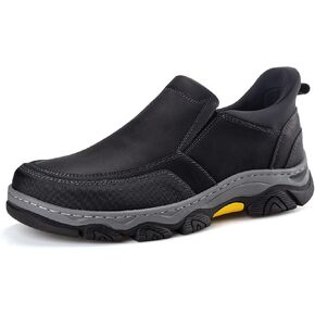 UPIShi Men's Slip On Hands Free Waterproof Work Loafers Leather Walking Slip-Ins Casual Outdoor Office Business Cushioning Shoes in Saudi Arabia