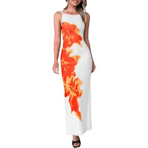 PRETTYGARDEN Womens Summer Dresses 2025 Elegant Spaghetti Straps Evening Gown Floral Print Bodycon Maxi Mesh Sundress