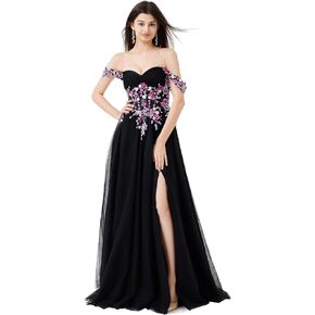 Formal Cocktail Dress for Women 2025, Floral Embroidered Maxi Dress, Elegant Evening Party Gown, Multi Style