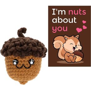 Mothers Day Women Gifts for Daughter, Positive Nuts Gift Cute Pinecorn Doll with Warm Card Funny Acorn Gag Gifts for Best Friend Birthday Valentine's Housewarming