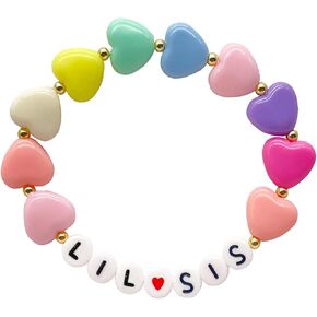 POYAMUSE Big Sister Bracelet - Colorful Heart and Letter Beads - Adjustable Jewelry - Perfect Big Sister Gift for Announcements and Celebrations